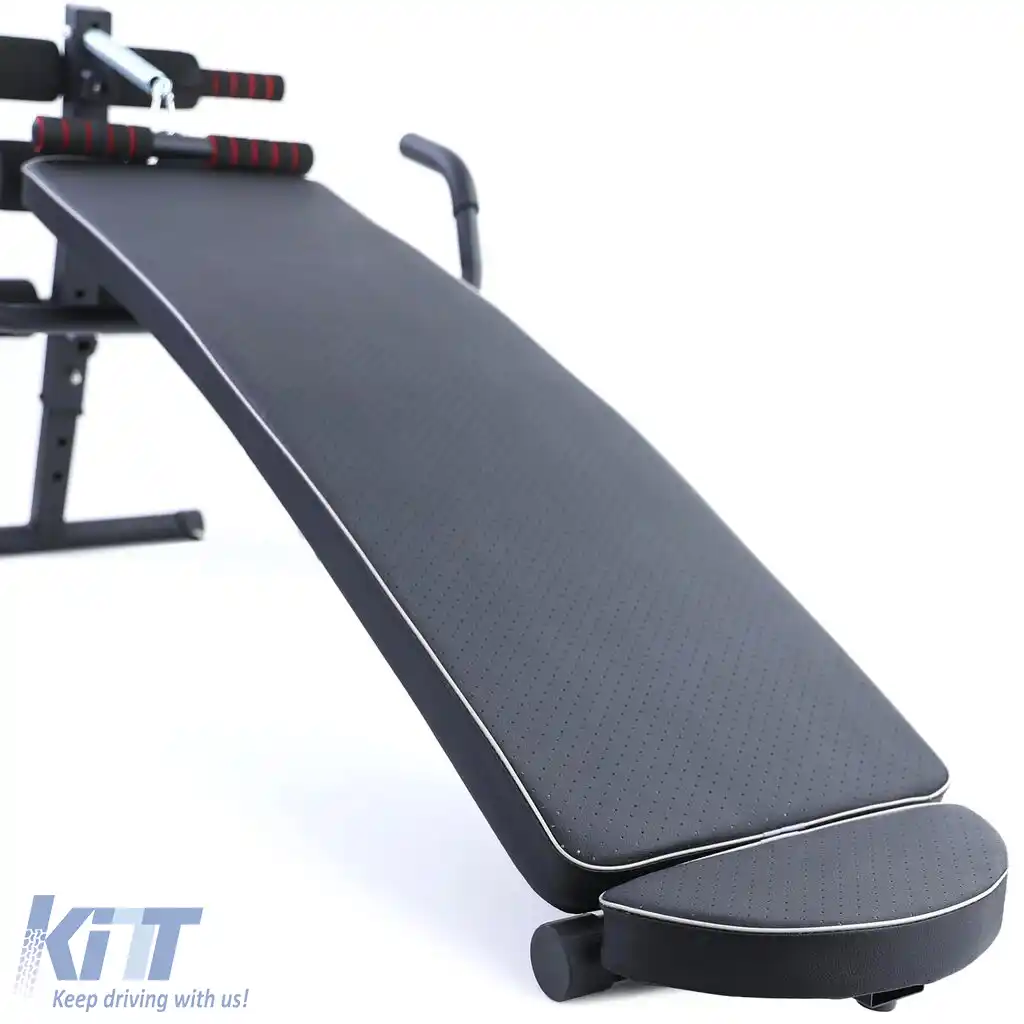 Bancă de abdomene cu spătar înclinat, bancă de antrenament multifuncțională-image-6197144