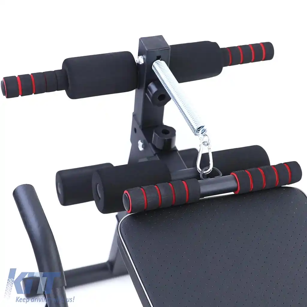 Bancă de abdomene cu spătar înclinat, bancă de antrenament multifuncțională-image-6197145