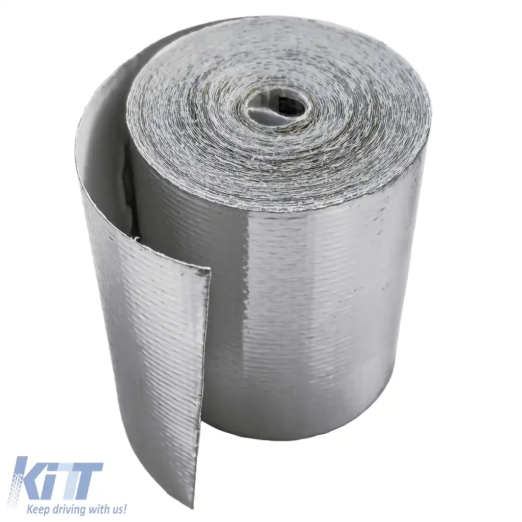 Bandă de izolație termică argintie 450°C, scut termic autoadeziv, 5 metri x 50mm-image-6202767