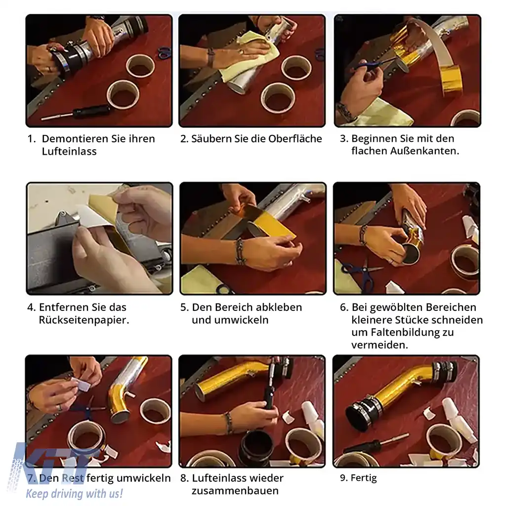 Bandă de izolație termică aurie 450°C, scut termic autoadeziv, 5 metri x 50mm-image-6207692