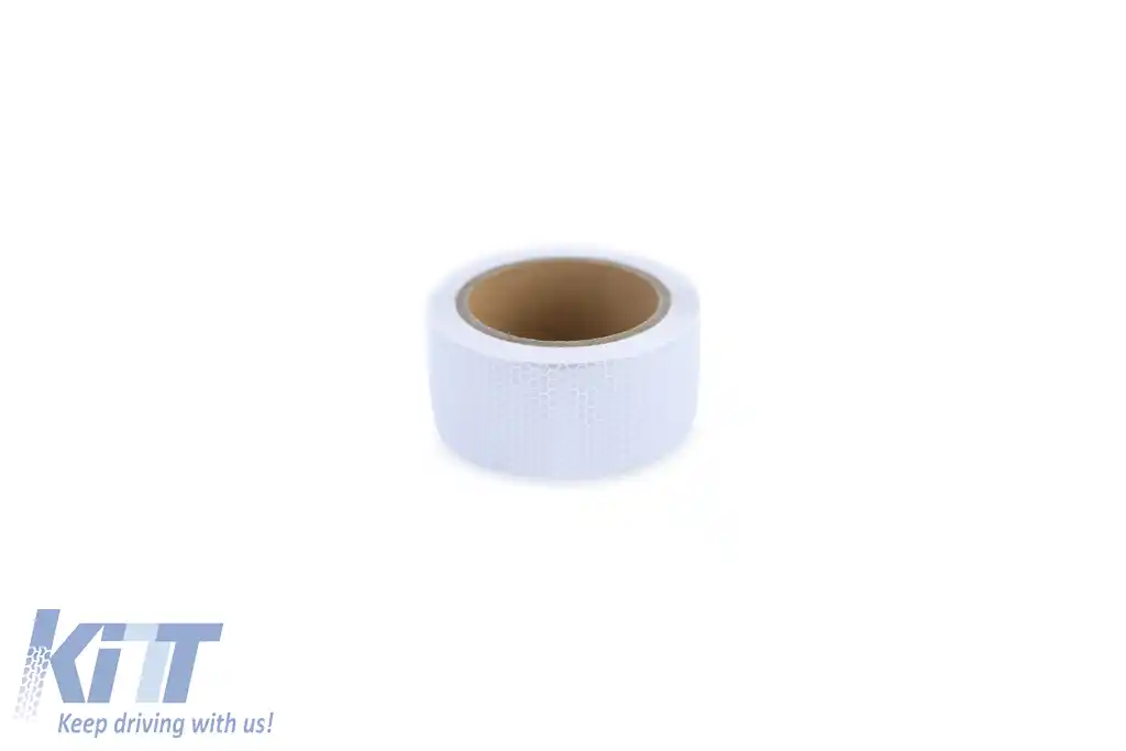 Bandă de semnalizare bandă de marcare bandă de barieră autoadezivă reflectorizantă albă 10m-image-6194986