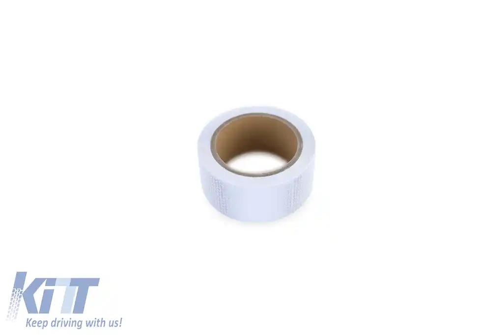 Bandă de semnalizare bandă de marcare bandă de barieră autoadezivă reflectorizantă albă 10m-image-6194988