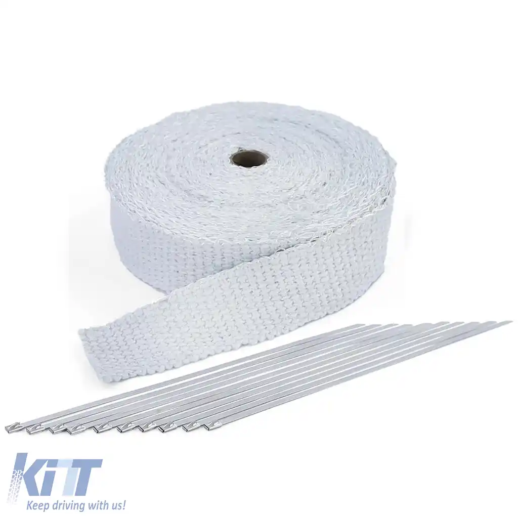 Bandă izolatoare pentru scut termic de evacuare ceramică până la 1300°C 50mmx2mm 15 metri-image-6197622