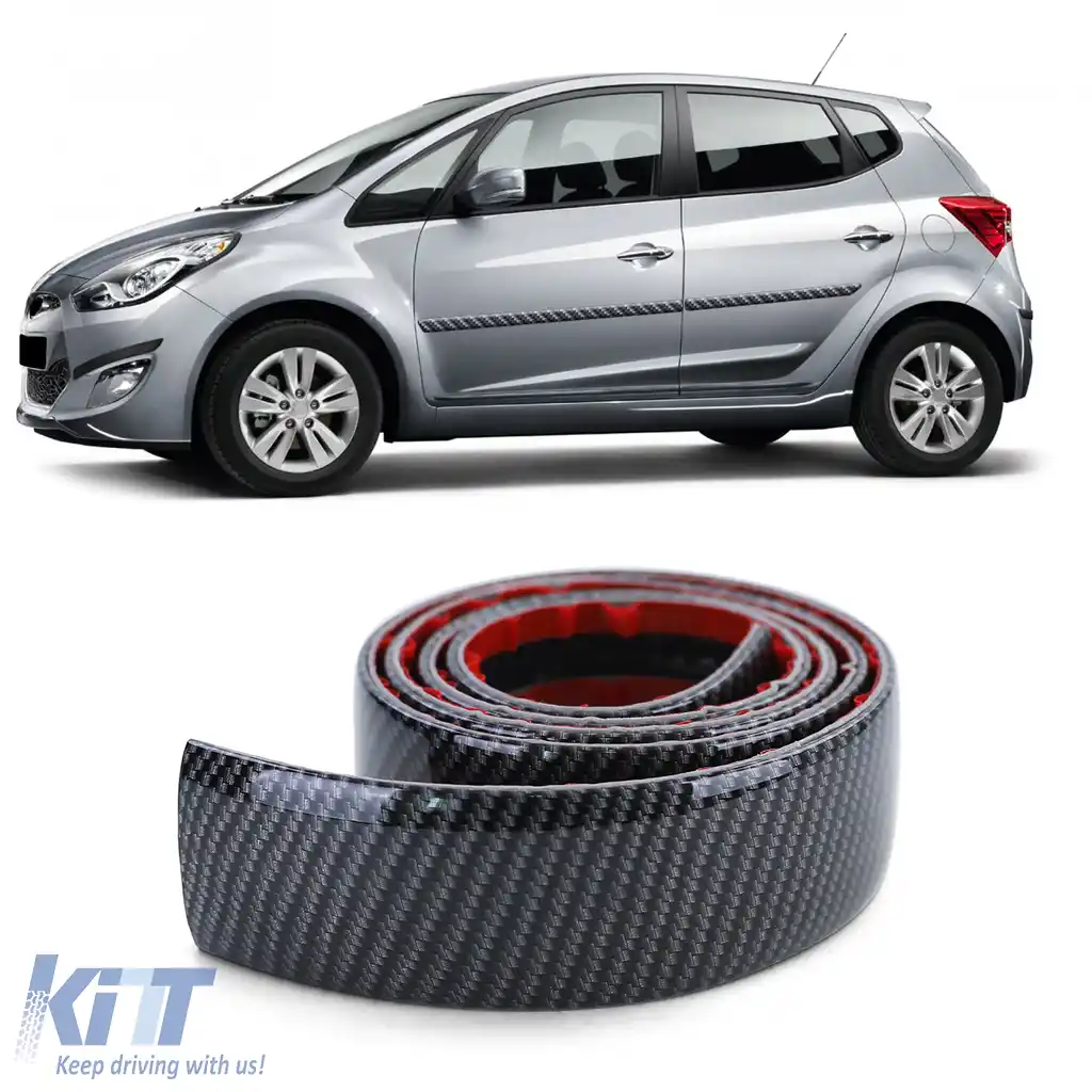 Banda de protecție flexibilă pentru ușa mașinii, universală, autoadezivă, din carbon, 150cm