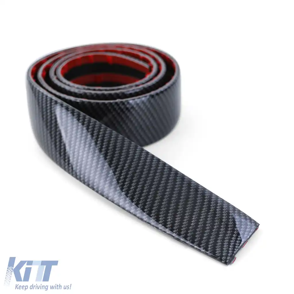 Banda de protecție flexibilă pentru ușa mașinii, universală, autoadezivă, din carbon, 150cm-image-6196272