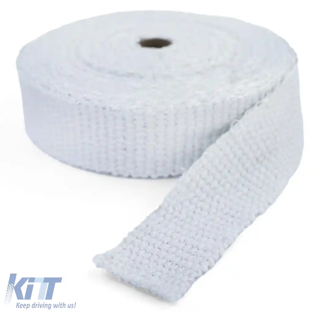 Banda de protecție termică pentru evacuare, bandă termică ceramică până la 1300°C, 50mmx2mm, 10 metri-image-6199967