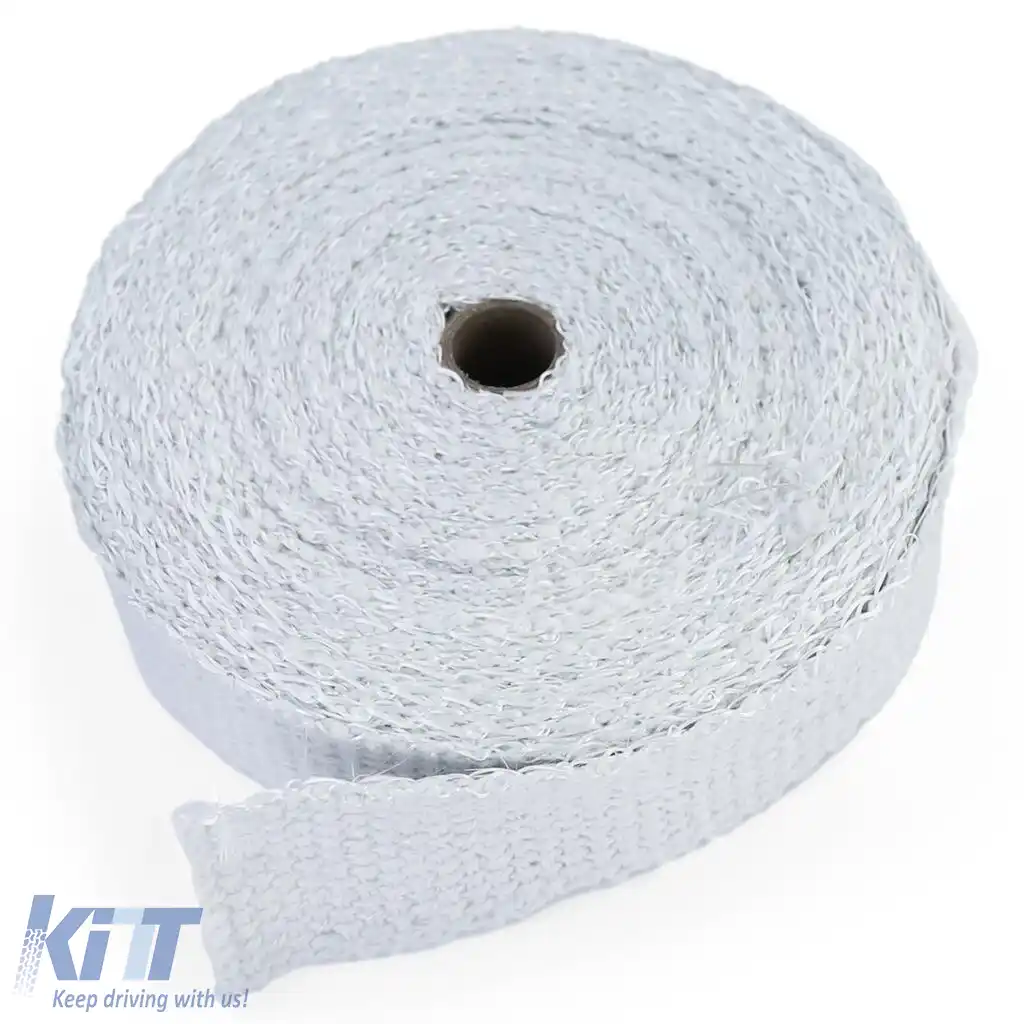 Banda de protecție termică pentru evacuare, bandă termică ceramică până la 1300°C, 50mmx2mm, 10 metri-image-6199968