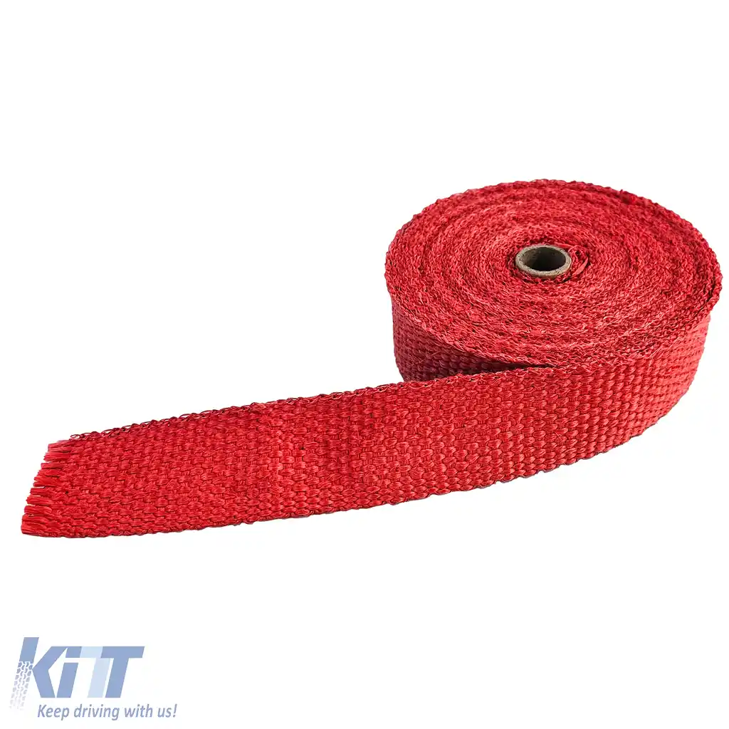 Banda de protecție termică pentru evacuare, roșie, până la 900°C, 50mmx2mm, 10 metri-image-6204307