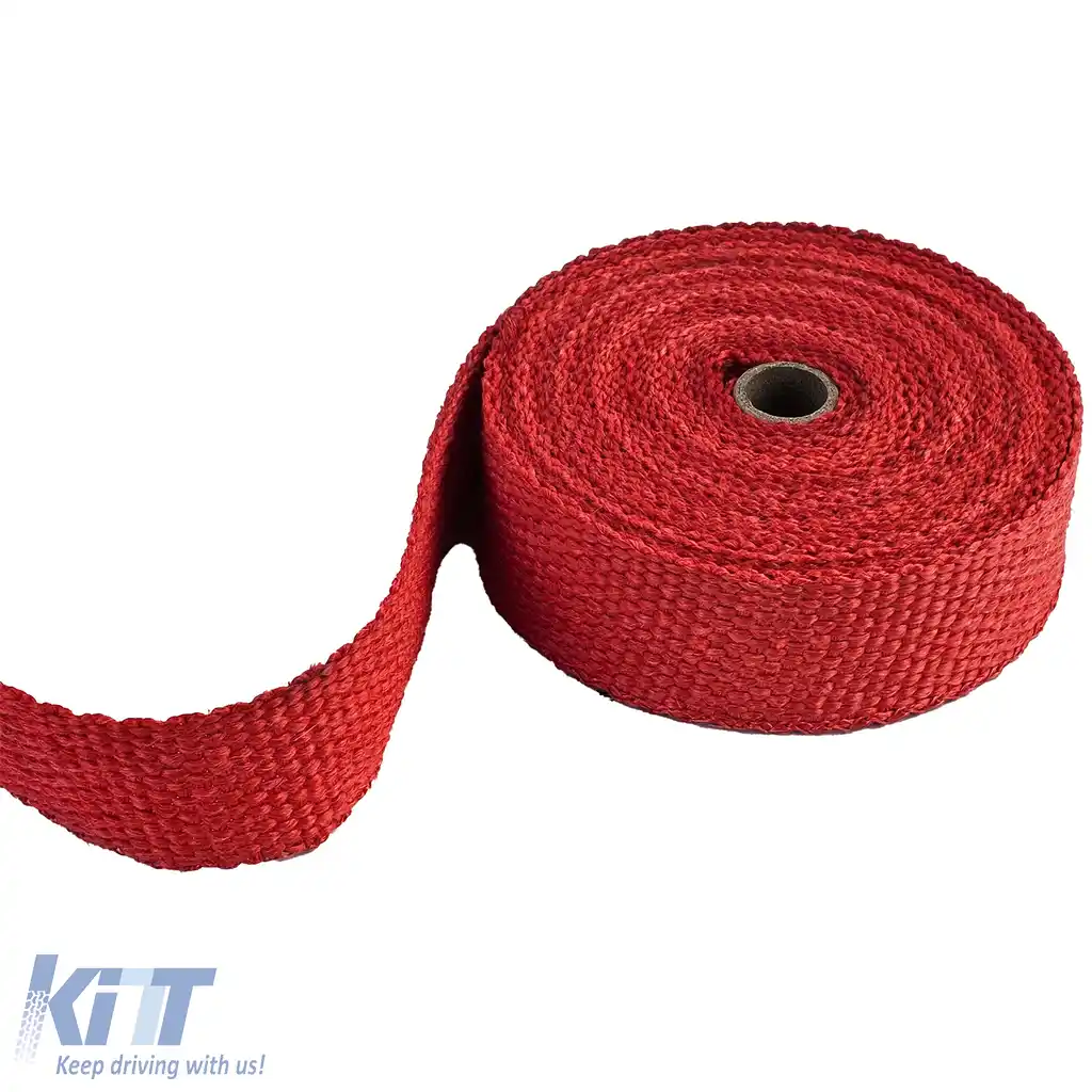 Banda de protecție termică pentru evacuare, roșie, până la 900°C, 50mmx2mm, 10 metri-image-6204308