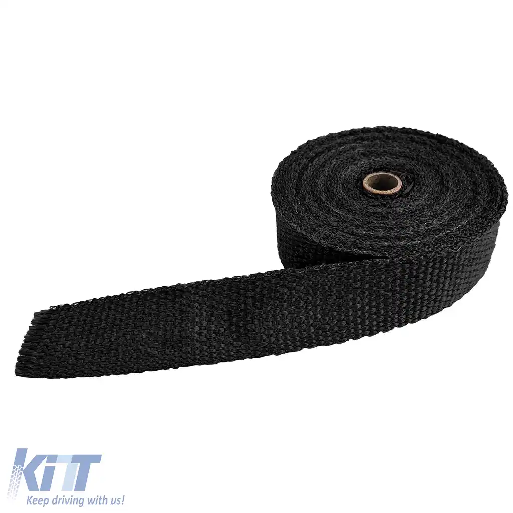 Banda de protecție termică pentru evacuare, neagră, până la 900°C, 50mmx2mm, 10 metri-image-6204815