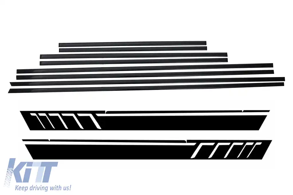 Bandouri Laterale compatibil cu Mercedes G-Class W463 (1989-2017) cu Stickere Laterale Negru Mat