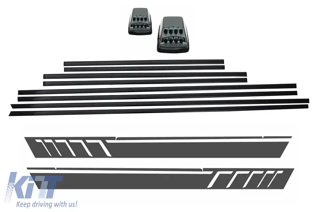 Bandouri Laterale compatibil cu Mercedes G-Class W463 (1989-2017) cu Stickere Laterale si Lampi Semnalizare LED