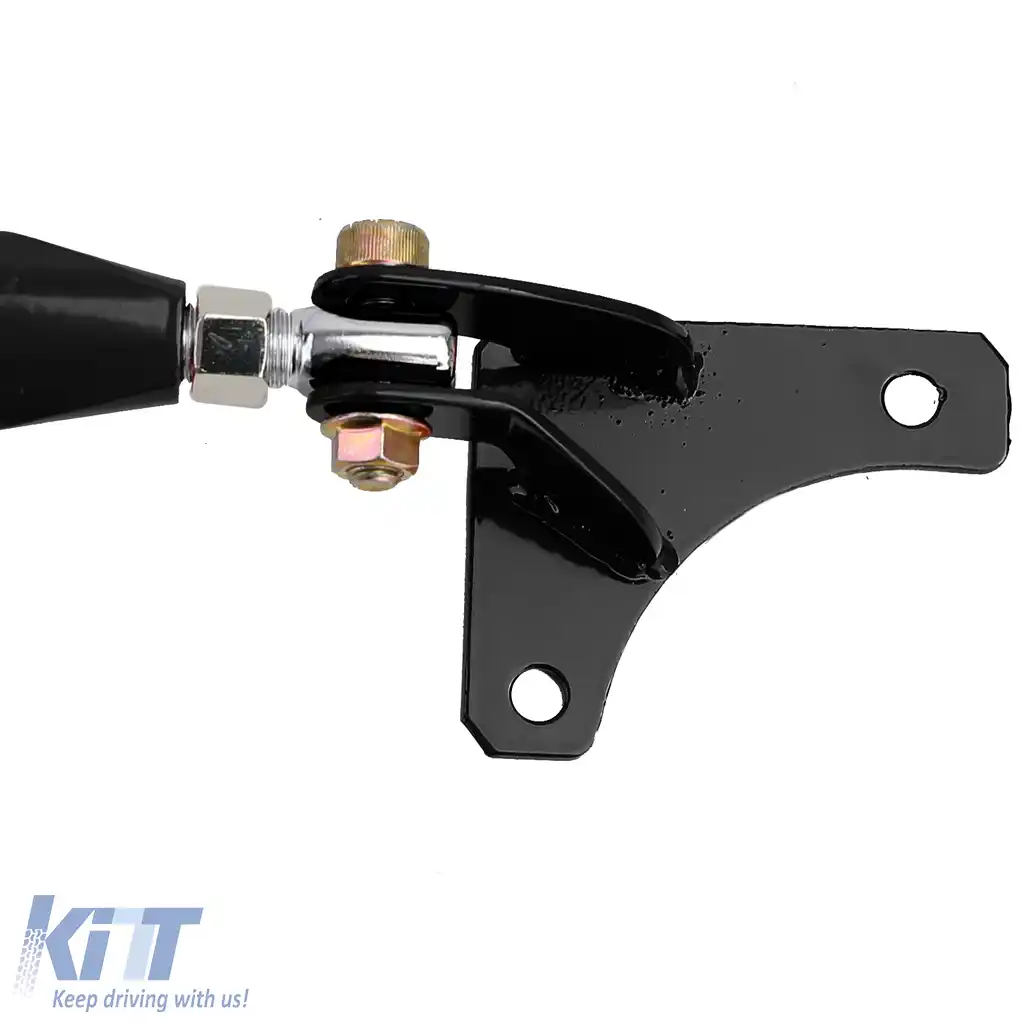 Bară de rigidizare din aluminiu ajustabilă neagră pentru față, potrivită pentru VW Golf 4 + Bora 97-03-image-6190845