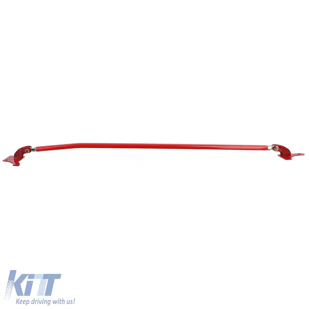 Bară de rigidizare din aluminiu ajustabilă roșie pentru față, potrivită pentru VW Golf 4 + Bora 97-03-image-6193545