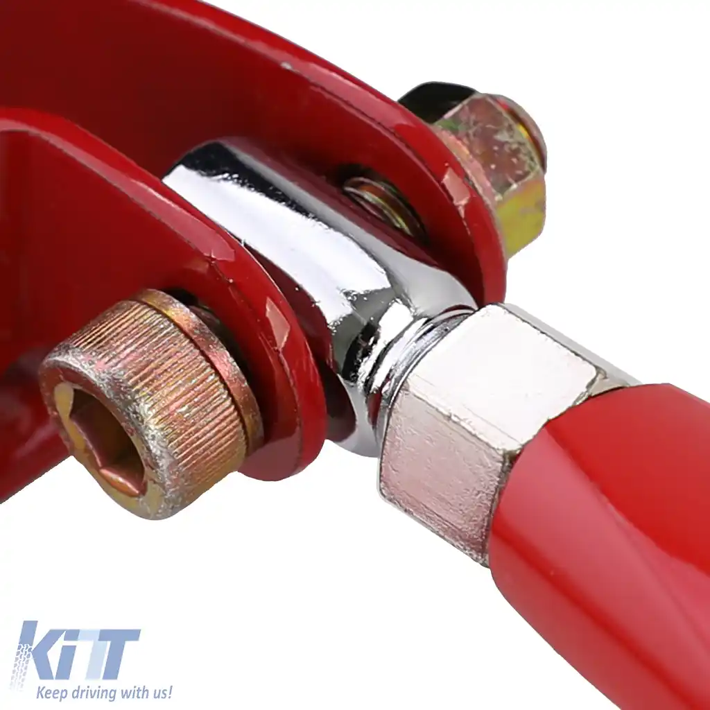 Bară de rigidizare din aluminiu ajustabilă roșie pentru față, potrivită pentru VW Golf 4 + Bora 97-03-image-6193549