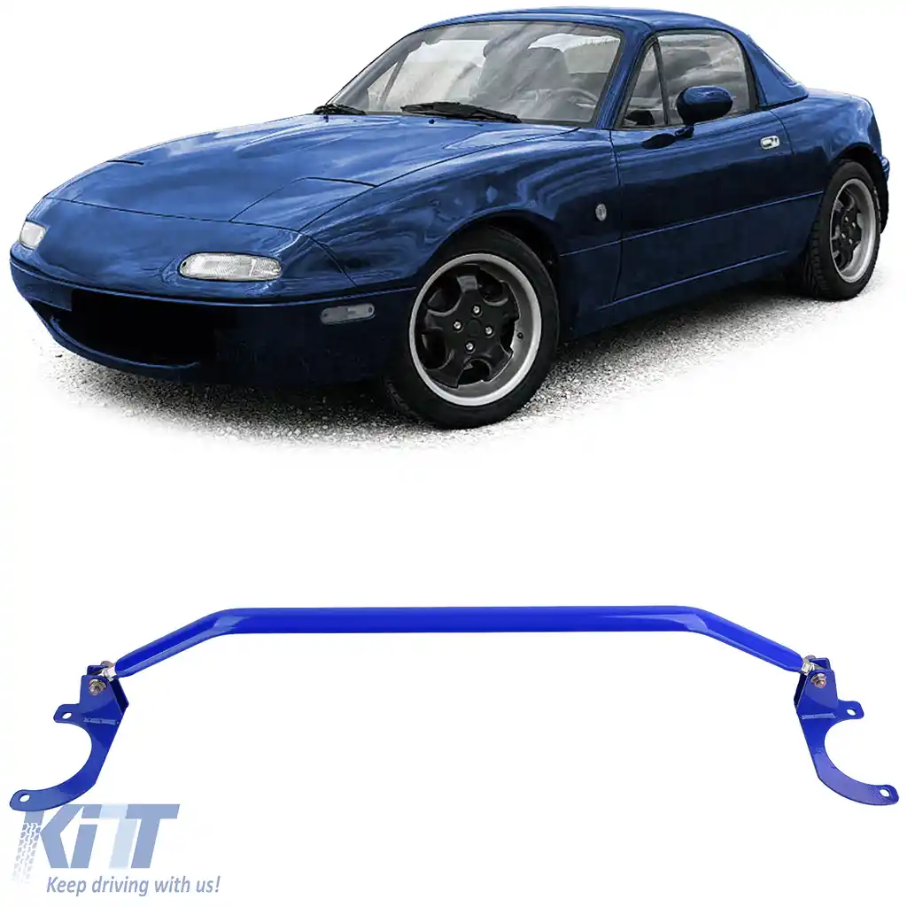 Bară de rigidizare din aluminiu albastră față ajustabilă 3-piese, potrivită pentru Mazda MX5 NA NB 89-00