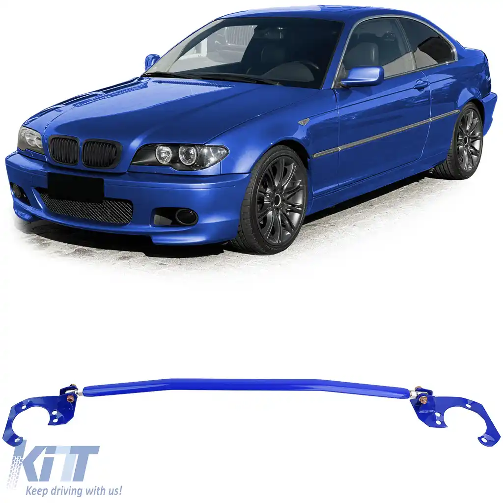 Bară de rigidizare din aluminiu albastră ajustabilă, potrivită pentru BMW E46 6 cilindri 320i 323i 325i 328i 330i
