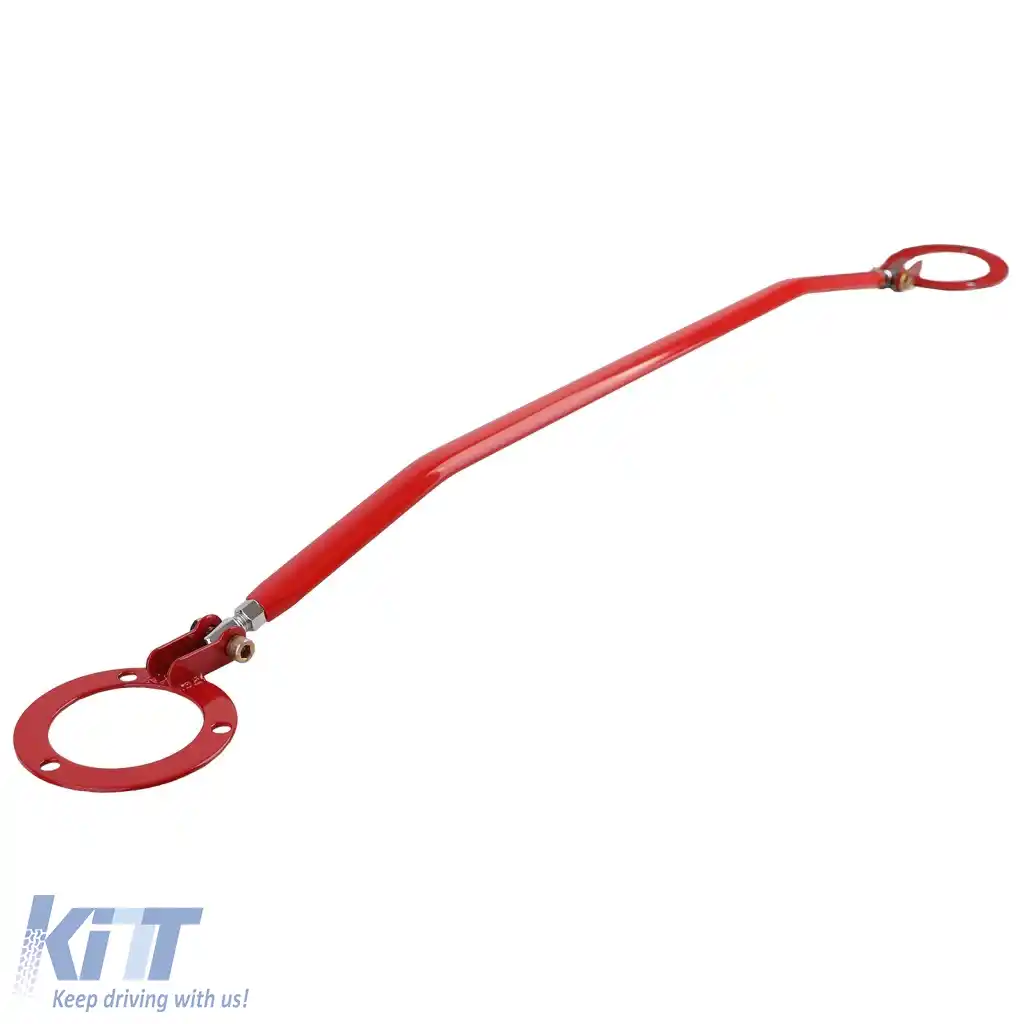 Bară de rigidizare din aluminiu roșie frontală ajustabilă, potrivită pentru BMW Seria 5 E34 520i 525i 89-96-image-6261237