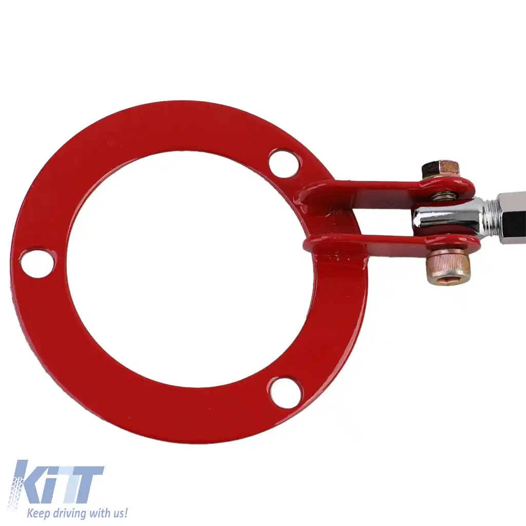 Bară de rigidizare din aluminiu roșie frontală ajustabilă, potrivită pentru BMW Seria 5 E34 520i 525i 89-96-image-6261238