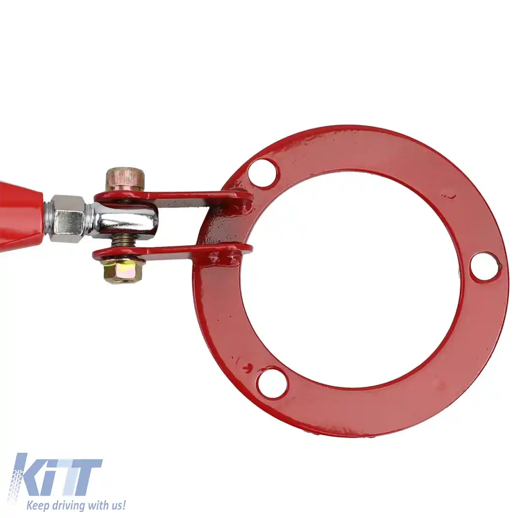 Bară de rigidizare din aluminiu roșie frontală ajustabilă, potrivită pentru BMW Seria 5 E34 520i 525i 89-96-image-6261239