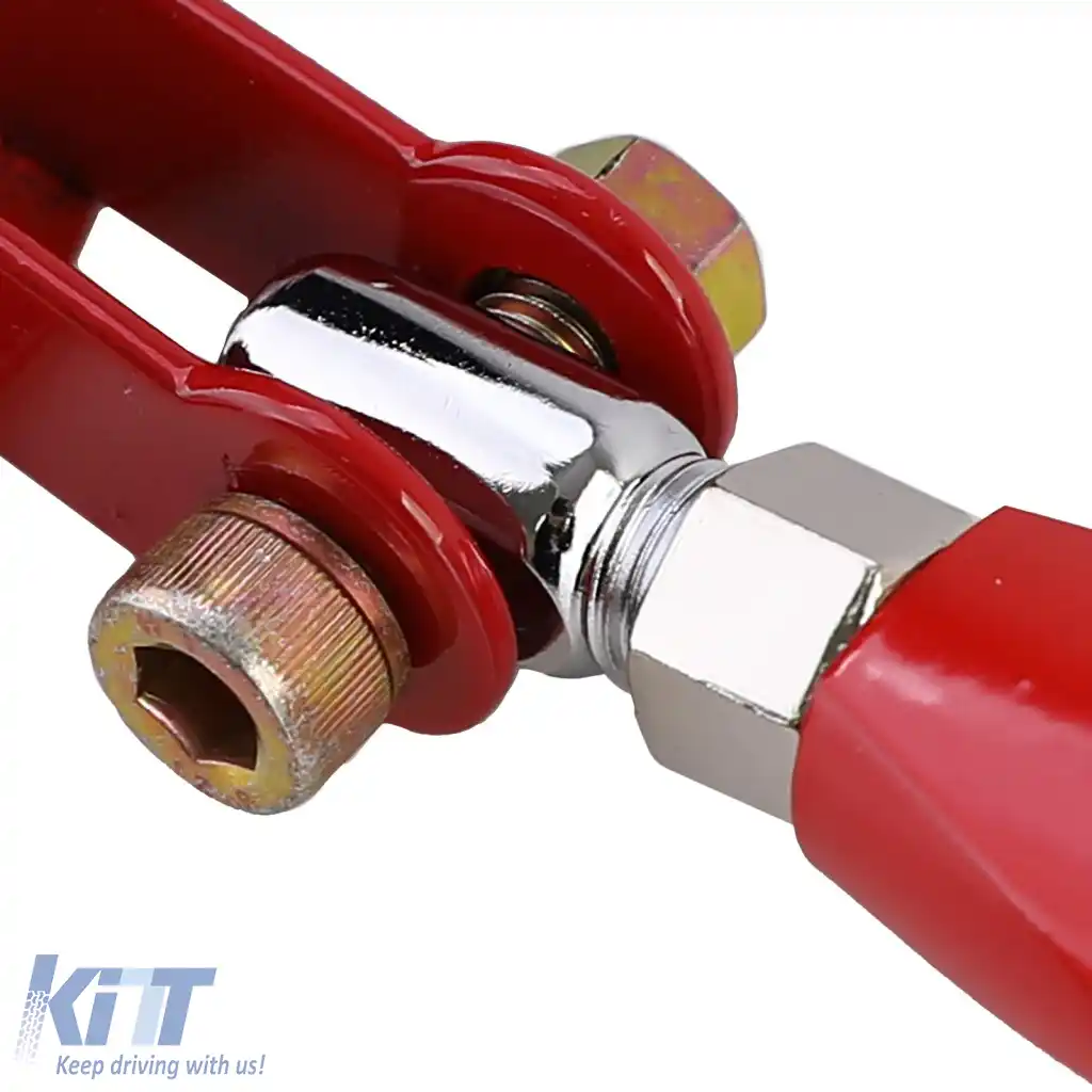 Bară de rigidizare din aluminiu roșie frontală ajustabilă, potrivită pentru BMW Seria 5 E34 520i 525i 89-96-image-6261240