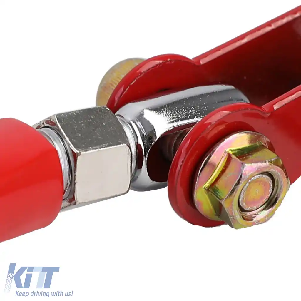 Bară de rigidizare din aluminiu roșie frontală ajustabilă, potrivită pentru BMW Seria 5 E34 520i 525i 89-96-image-6261241