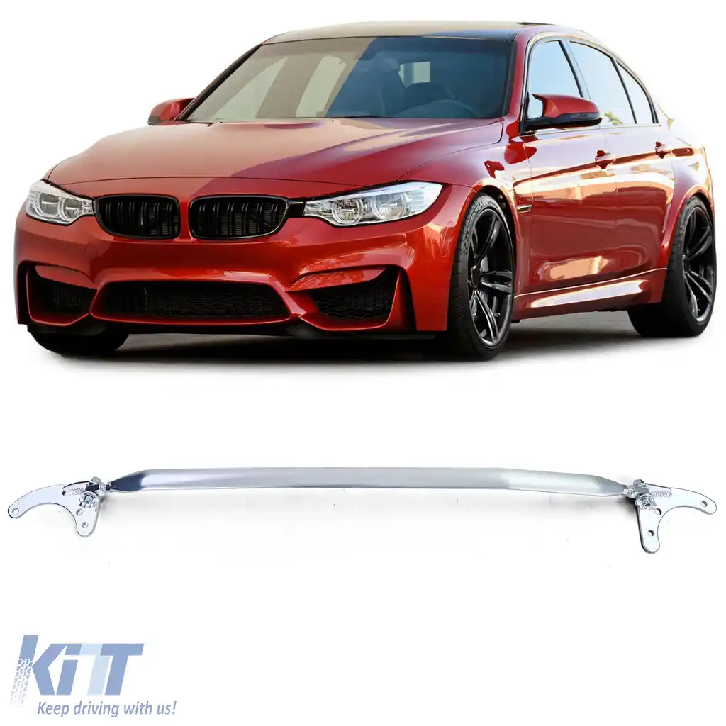 Bară de rigidizare frontală din aluminiu, ajustabilă, în 3 piese, potrivită pentru BMW Seria 3 F30 F31 din 11
