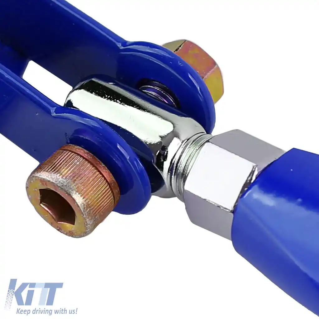 Bară de strut din aluminiu albastră frontală ajustabilă, potrivită pentru BMW Seria 5 E34 520i 525i 89-96-image-6195632