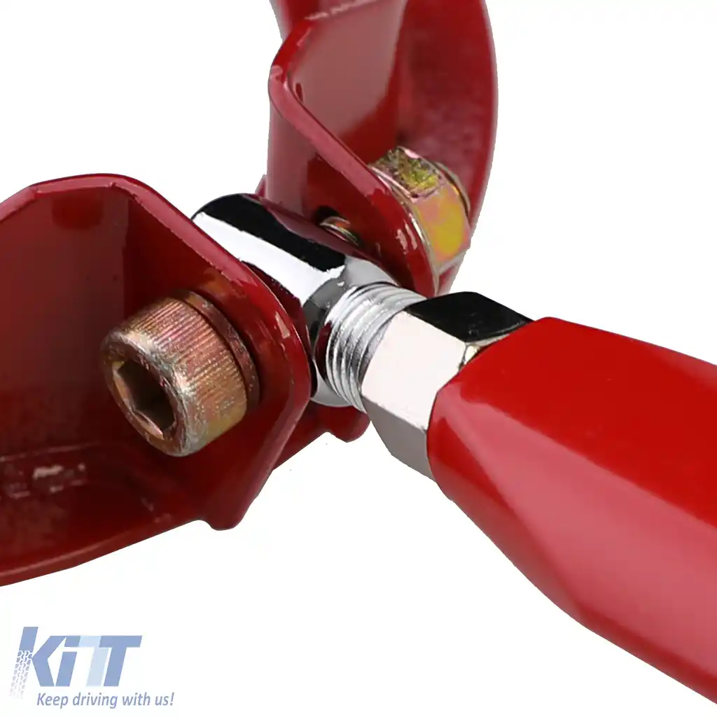 Bară de susținere ajustabilă din aluminiu roșie pentru față, potrivită pentru VW Golf 3 Vento Passat 35i-image-6191207