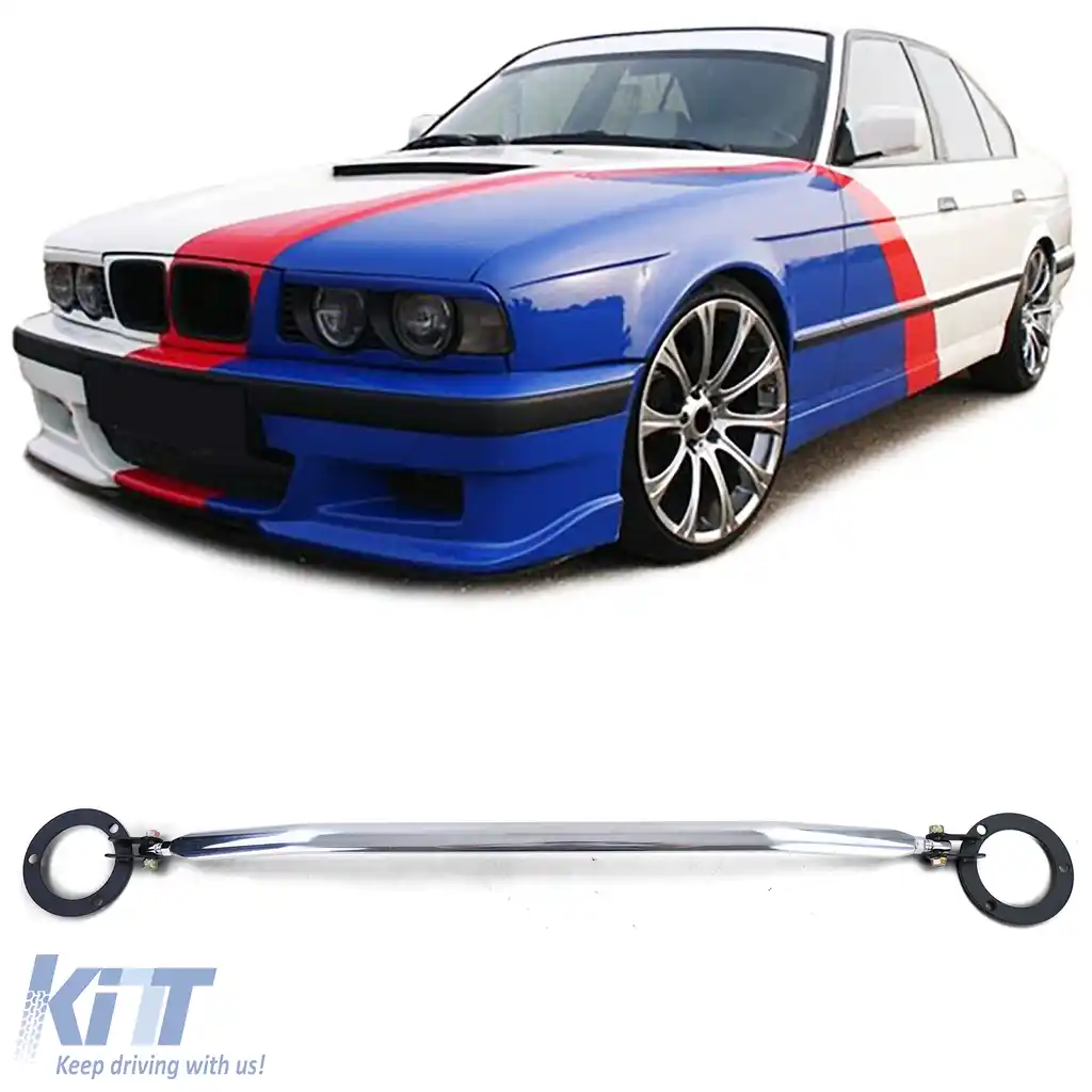 Bară de susținere frontală din aluminiu ajustabilă, potrivită pentru BMW Seria 5 E34 520i 525i 89-96