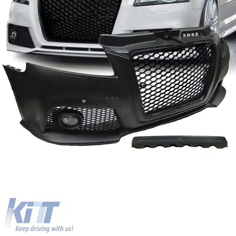 Bara față potrivită pentru Audi A3 8P 08-12 Facelift RS3 Look cu grilaj negru Fabricată în Taiwan-image-6299154