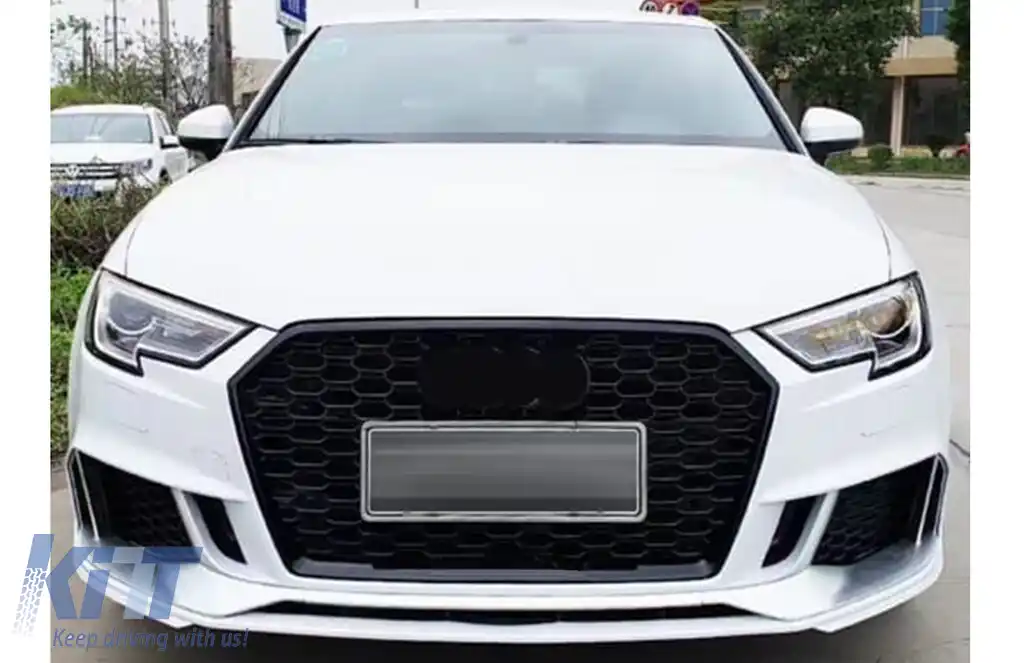 Bara Fata compatibil cu Audi A3 8V Facelift Sedan Cabrio (2016-2019) RS3 Design Negru Lucios-image-6128340