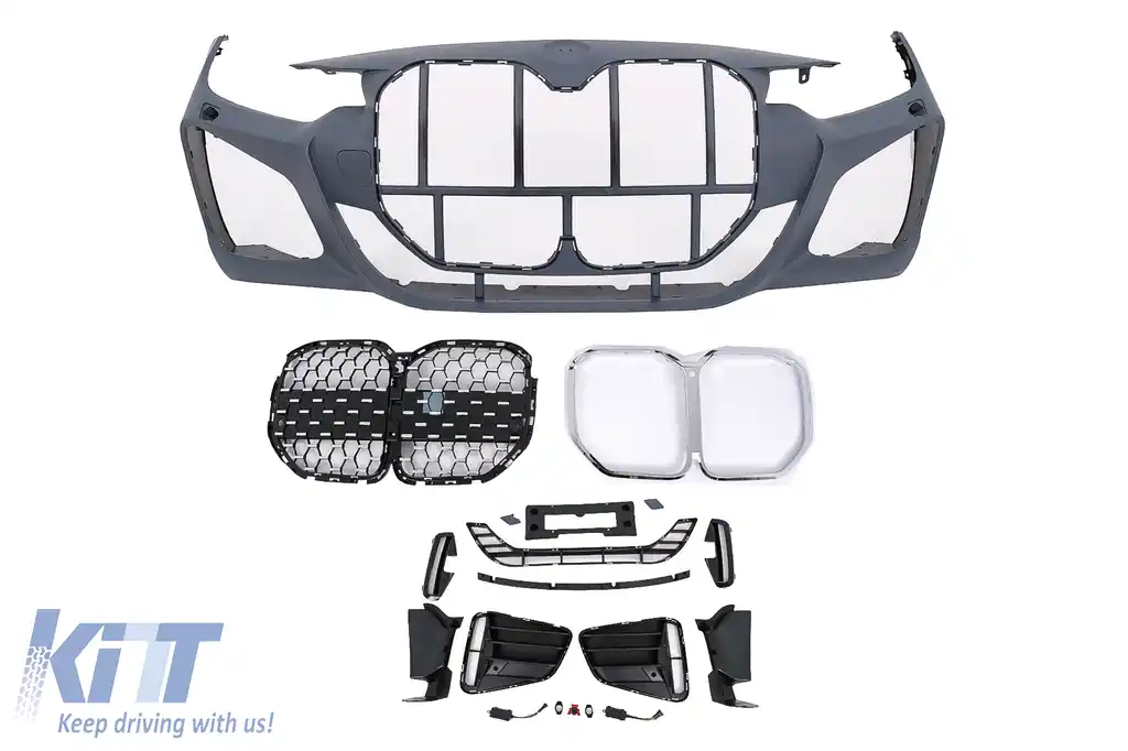 Bara Fata compatibil cu BMW Seria 4 F32 F33 F36 (2013-2017) Coupe Cabrio Gran Coupe M4 Design Grile Crom-image-6101132