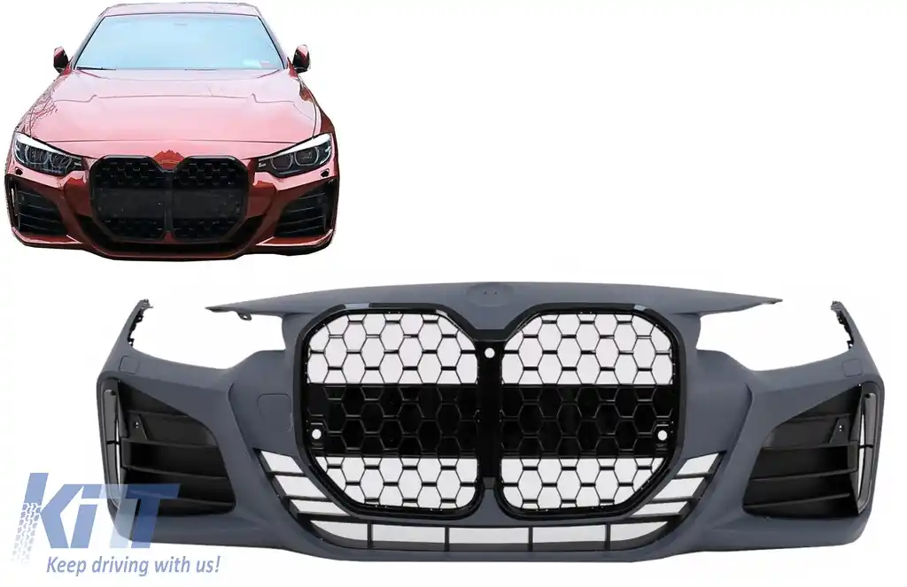 Bara Fata compatibil cu BMW Seria 4 F32 F33 F36 (2013-2017) Coupe Cabrio Gran Coupe M4 Design Grila Negru Lucios