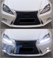 Bara Fata compatibil cu Lexus IS XE20 (2006-2013) IS F Sport Facelift Design cu Faruri LED DRL Negru-image-6022569