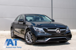 Bara Fata compatibil cu Mercedes C-Class W205 S205 (2014-2020) Limousine T-Model Coupe Cabriolet C63 Design Fara Grila Centrala-image-6064757