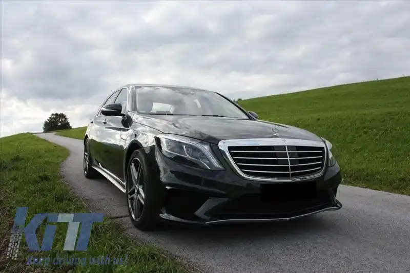 Bara Fata compatibil cu Mercedes W222 S-Class (2013-06.2017) S63 Design cu Grila Centrala Crom-image-6018496