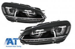 Bara Fata compatibil cu VW Golf VI Golf 6 (2008-2013) R20 Look cu Faruri LED Design Golf 7 3D U Design Semnal LED Dinamic-image-6021170
