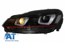 Bara Fata compatibil cu VW Golf VI Golf 6 (2008-2013) R20 Look cu Faruri LED Design Golf 7 3D U Design GTI Semnal LED-image-6021181