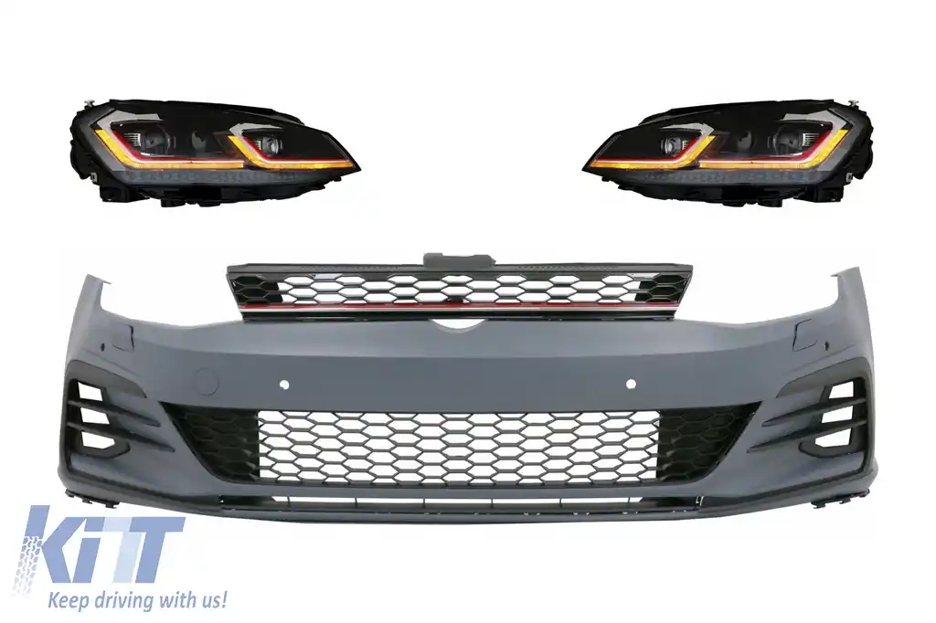 Bara Fata compatibil cu VW Golf VII 7 (2013-2017) si Faruri LED cu Semnal Dinamic 7.5 GTI Look