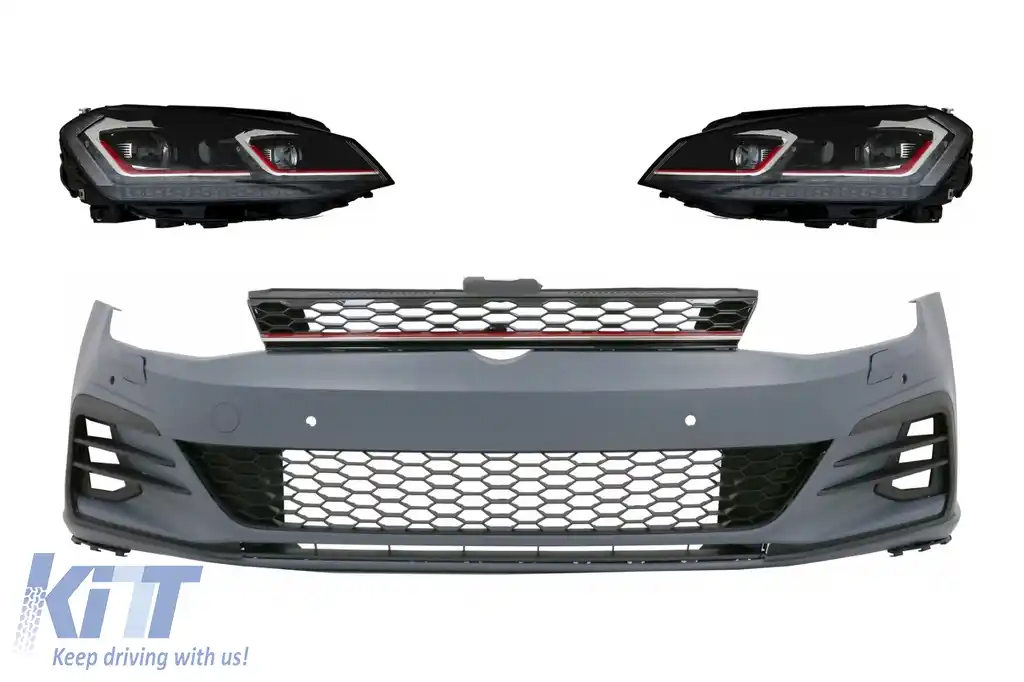 Bara Fata compatibil cu VW Golf VII 7 (2013-2017) si Faruri LED cu Semnal Dinamic 7.5 GTI Look