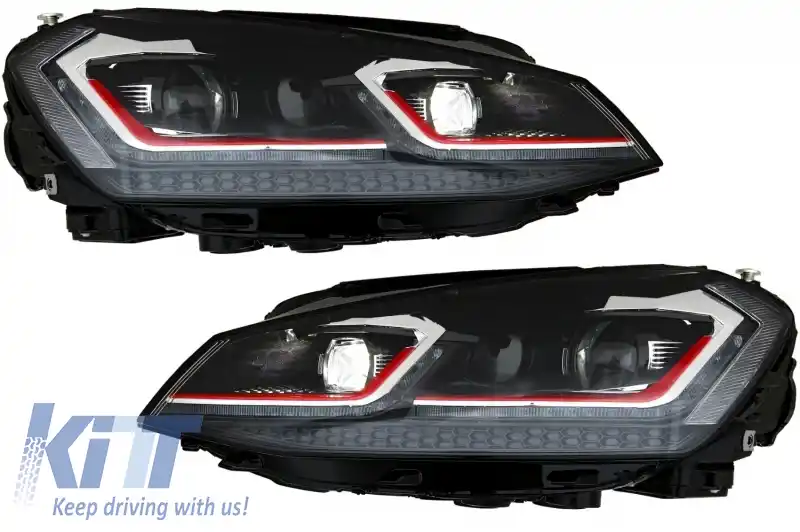 Bara Fata compatibil cu VW Golf VII 7 (2013-2017) si Faruri LED cu Semnal Dinamic 7.5 GTI Look-image-6091580