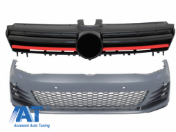 Bara Fata compatibil cu VW Golf VII 7 5G (2013-2017) cu Grila Centrala GTI Design Red-image-6010258