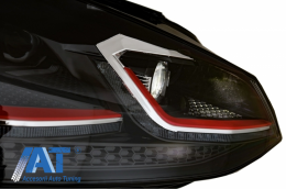 Bara Fata compatibil cu VW Golf VII 7 5G (2013-2017) cu Faruri LED Facelift G7.5 GTI Look cu Semnal Dinamic-image-6039796
