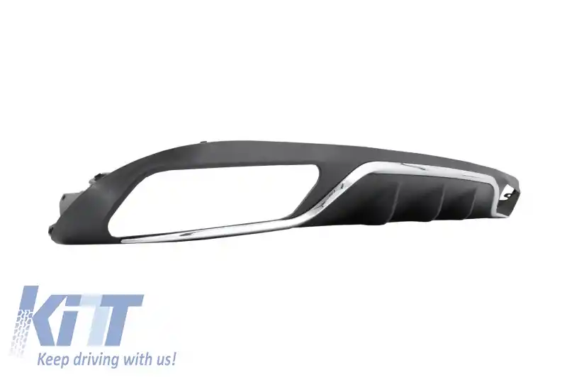 Bara Fata cu Difusor si Ornamente Tobe compatibil cu Mercedes E-Class W213 S213 Standard (2016-2019) E63 Design Negru Crom-image-6055214