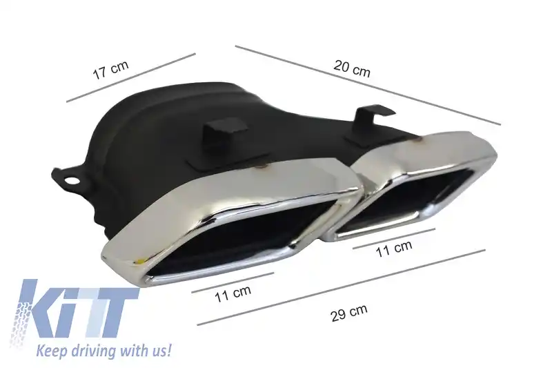 Bara Fata cu Difusor si Ornamente Tobe compatibil cu Mercedes E-Class W213 S213 Standard (2016-2019) E63 Design Negru Crom-image-6055223