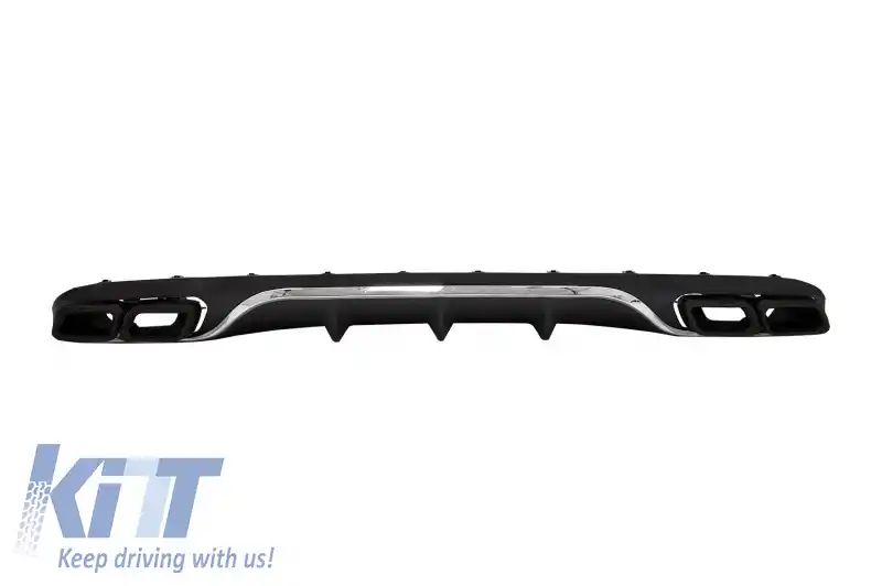 Bara Fata cu Difusor si Ornamente Tobe Negre compatibil cu Mercedes E-Class W213 S213 Standard (2016-2019) E63 Design-image-6055233