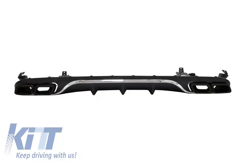 Bara Fata cu Difusor si Ornamente Tobe Negre compatibil cu Mercedes E-Class W213 S213 Standard (2016-2019) E63 Design-image-6055234