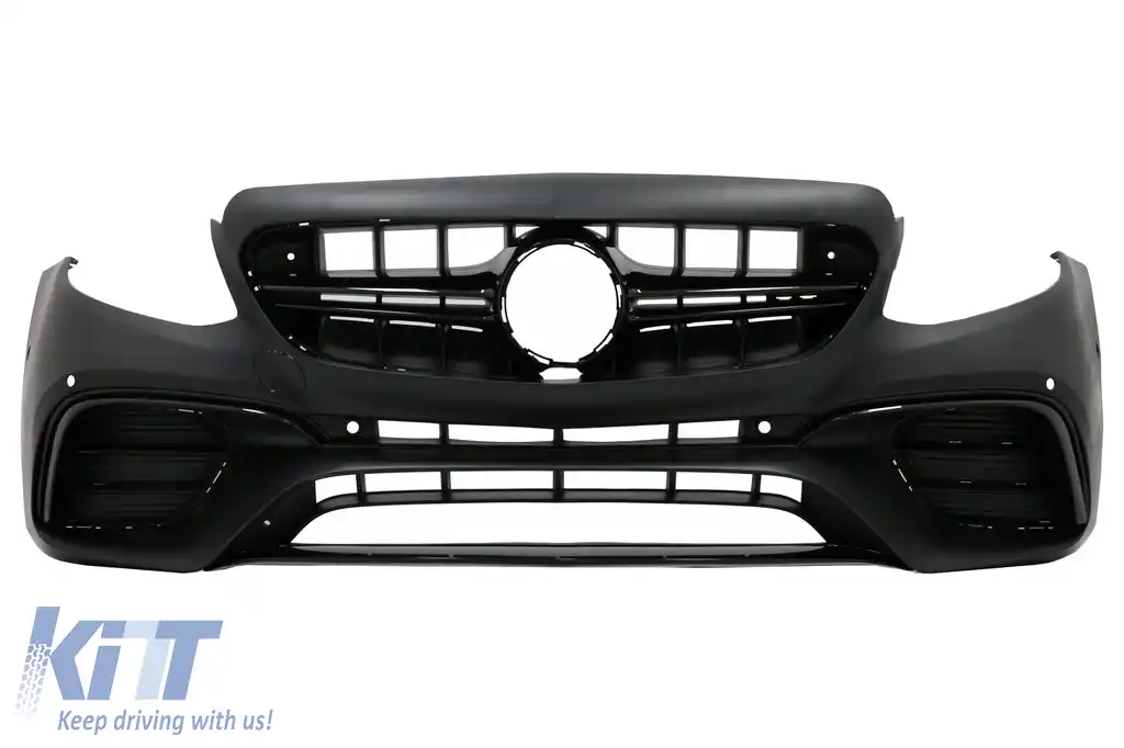 Bara Fata cu Difuzor Bara Spate si Ornamente Tobe compatibil cu Mercedes E-Class W213 (2016-up) E63 Design Editie Negru-image-6055171