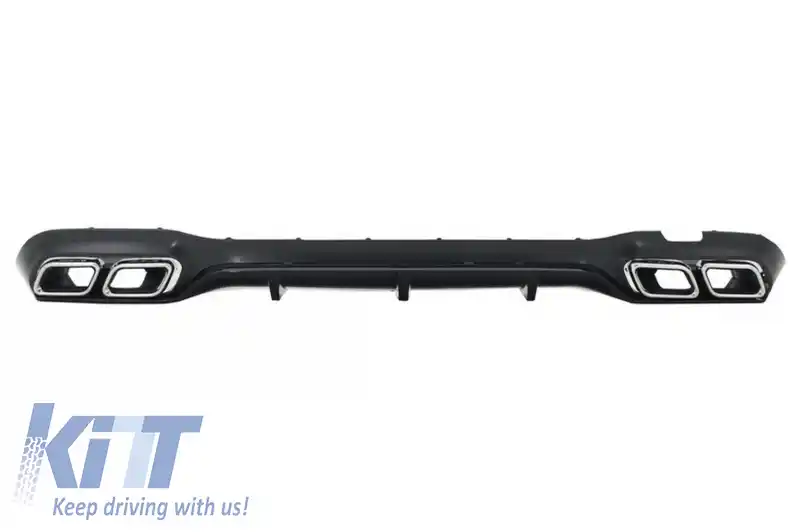 Bara Fata cu Difuzor Bara Spate si Ornamente Tobe compatibil cu Mercedes E-Class W213 (2016-up) E63 Design Editie Negru-image-6055180